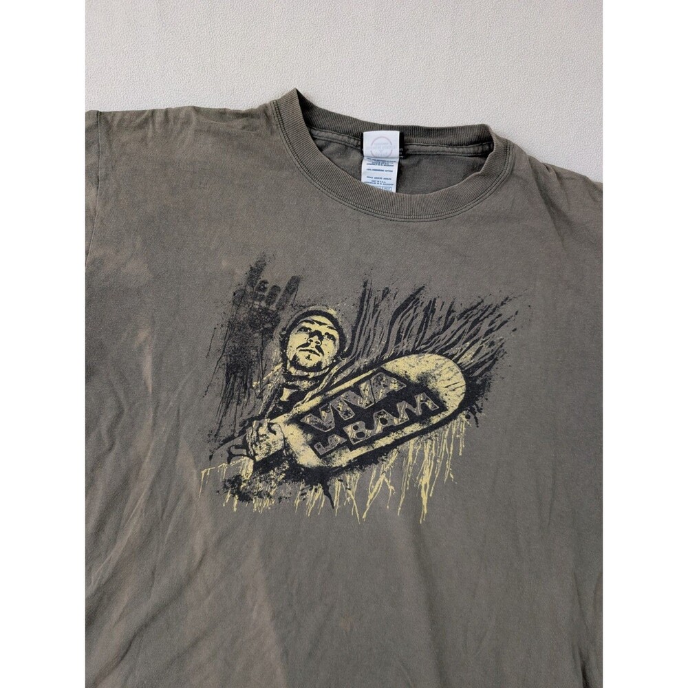 Vintage 2005 Viva La Bam Margera Skateboard MTV 2000s Tee Shirt Y2K Grunge Punk